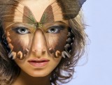 Maska, motyl, twarz kobiety
